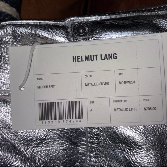 Helmut Lang Silver Leather Pants ✨ BNWT 🚀 Size 6 - Picture 10 of 12